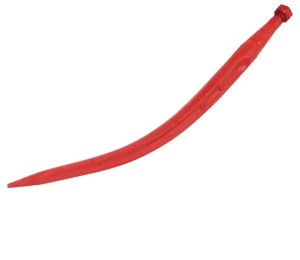 Ząb ładowacza, wygięty zamykający, profil podwójne T 37x770 mm końcówka szpiczasta z nakrętką M22x1.5 czerwony gopart