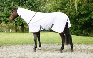 Derka przeciwowadowa dla konia RugBe SuperFly, biały, 135 cm, Covalliero