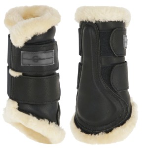 Ochraniacze dla konia Pelisa, ze sztucznym futrem, czarny, roz. Cob, Covalliero