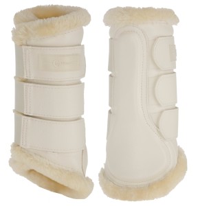 Ochraniacze dla konia Pelisa, ze sztucznym futrem, biały, roz. Full, Covalliero