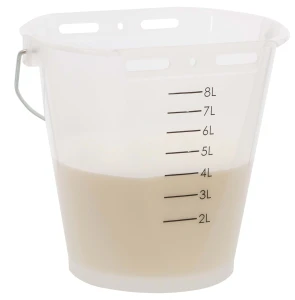 Wiadro do pojenia cieląt, Food Safe", ze skalą, 8 l transparentne, białe, Kerbl"