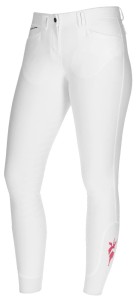 Bryczesy Janne x PinkRibbon, damskie, pełny lej, perłowa biel, roz. 44, Covalliero