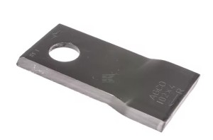 Nożyk kosiarki rotacyjnej prawy 102x48x4 mm otwór Ø 19 mm okrągły pasuje do Fella