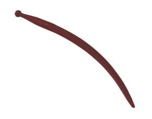 Ząb ładowacza, wygięty zamykający, profil kwadratowy 36x800 mm końcówka szpiczasta z nakrętką M22x1.5 czerwony SHW