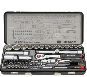 Kramp Zestaw kluczy nasadowych 1/4” + 1/2" 65 ele.