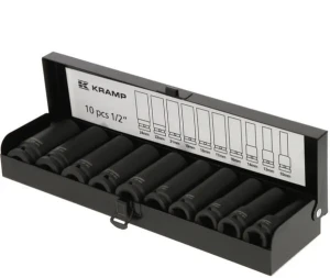 Kramp Zestaw kluczy nasadowych udarowych przedłużanych 1/2” 10 ele.