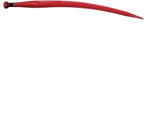 Ząb ładowacza, wygięty zamykający, profil podwójne T 37x660 mm końcówka szpiczasta z nakrętką M22x1.5 czerwony gopart