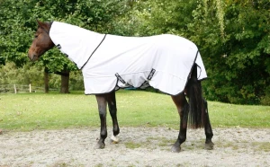 Derka przeciwowadowa dla konia RugBe SuperFly, biały, 135 cm, Covalliero