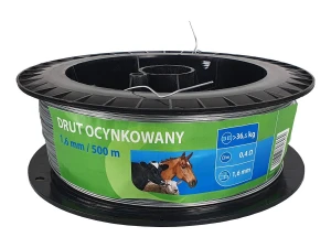 Drut ocynkowany do ogrodzeń elektrycznych dla koni i bydła, 1,6 mm, 500 m, Can Agri