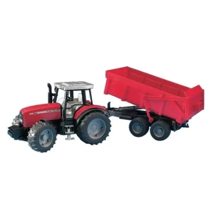Bruder Ciągnik Massey Ferguson 7480 Z Przyczepą Samorozładowczą