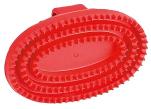 Zgrzebło dla konia, gumowe, czerwony, 15 cm, Covalliero