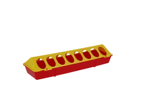 Karmidło dla drobiu, 30 cm x 10 cm, żółty/czerwony