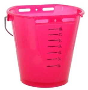 Wiadro do pojenia cieląt, Food Safe", ze skalą, 8 l, transparentne, różowe, Kerbl"