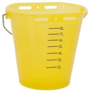 Wiadro do pojenia cieląt, Food Safe", ze skalą, 8 l, transparentne, żółte, Kerbl"