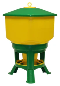 Karmidło automatyczne dla drobiu, duże, 40 l, zielono-żółte, Novital