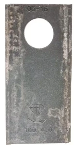 Nożyk kosiarki rotacyjnej lewy 100x48x4 mm otwór Ø 21 mm okrągły pasuje do Pöttinger 25 szt.