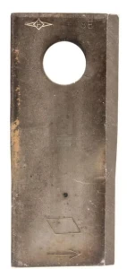 Nożyk kosiarki rotacyjnej lewy 114x48x4 mm otwór Ø 19 mm okrągły pasuje do Vicon