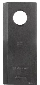 Nożyk kosiarki rotacyjnej prawy 114x48x4 mm otwór Ø 19 mm okrągły pasuje do Vicon