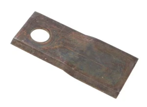 Nożyk kosiarki rotacyjnej prawy 118x48x4 mm otwór Ø 19 mm okrągły pasuje do Fella