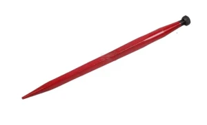 Ząb ładowacza, prosty, profil kwadratowy 45x820 mm końcówka szpiczasta z nakrętką M28x1.5 czerwony Battista Porteri