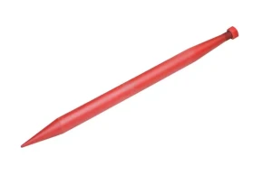 Ząb ładowacza, prosty, profil okrągły 50x820 mm końcówka szpiczasta z nakrętką M28x1.5 czerwony SHW