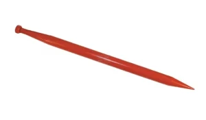 Ząb ładowacza, prosty, profil okrągły 50x980 mm końcówka szpiczasta z nakrętką M28x1.5 zcerwony SHW