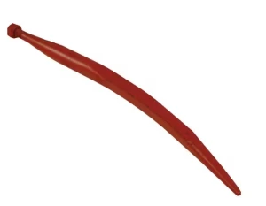 Ząb ładowacza, wygięty zamykający, profil kwadratowy 36x600 mm końcówka szpiczasta z nakrętką M20x1.5 czerwony SHW