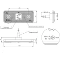 Lampa obrysowa LED, 0.4/0.7W prostokątna, 12/24V pomarańczowa, 3 LED gopart