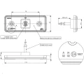 Lampa obrysowa LED, 0.4/0.7W prostokątna, 12/24V biała, 1 LED gopart