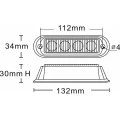 Lampa ostrzegawcza LED, 12W 12/24V pomarańczowa przykręcana 4 LED Kramp